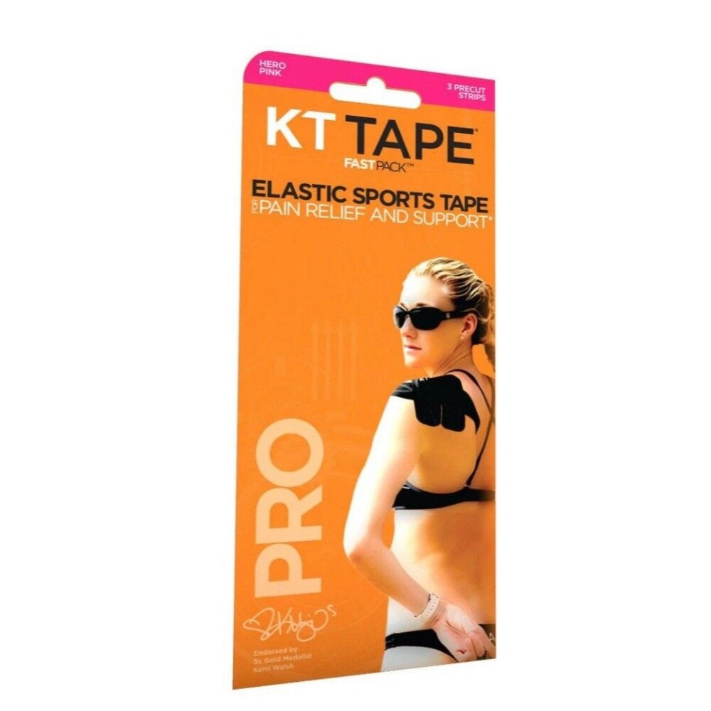 KT Tape Pro 10" Precut Kinesiology Therapeutic Elastic Strips 3pk Hero Pink